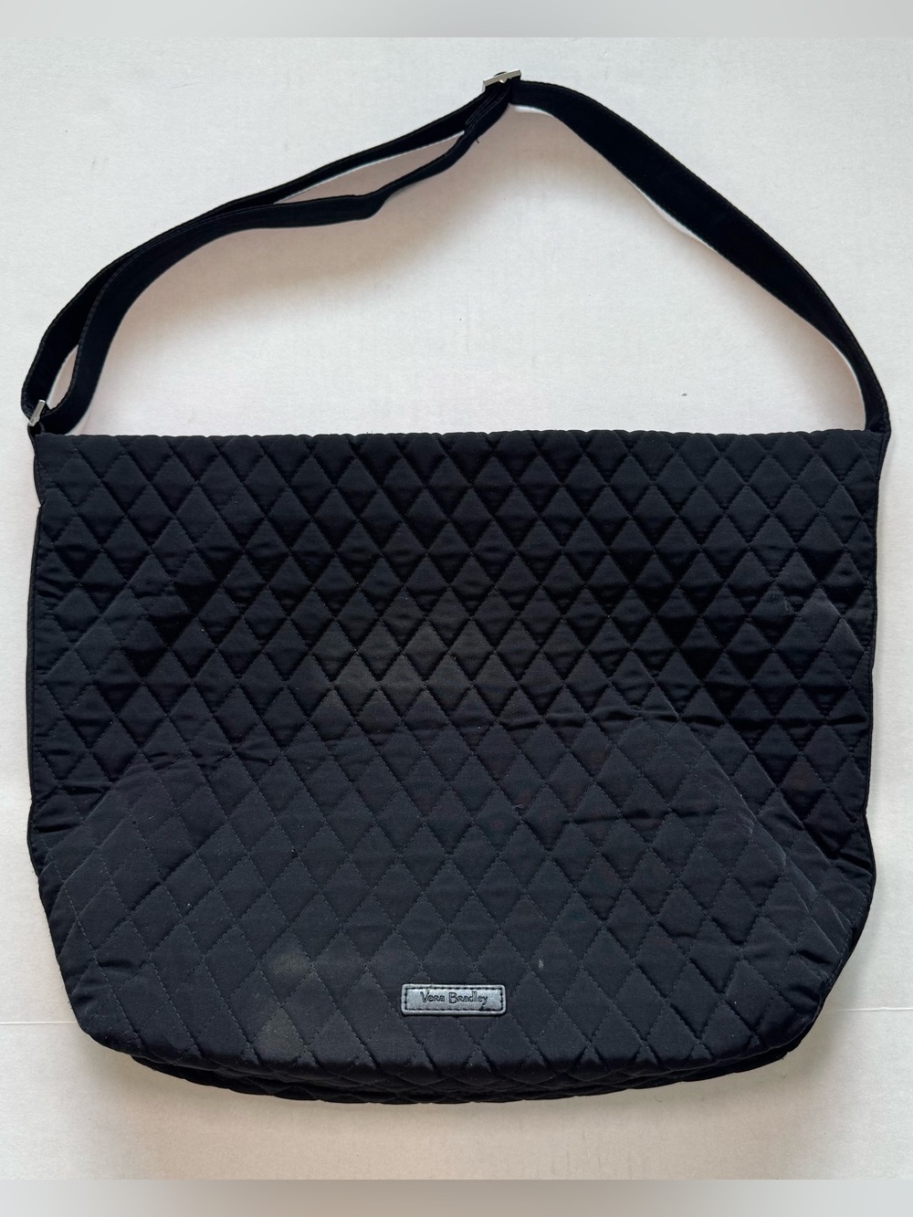 Vera Bradley Black Quilted Shoulder Bag Floral Rose Lining